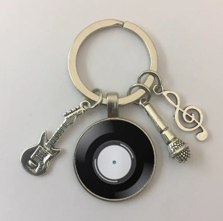 卸売ビニールレコードレトロ蓄音機ガラスメタルキーホルダー